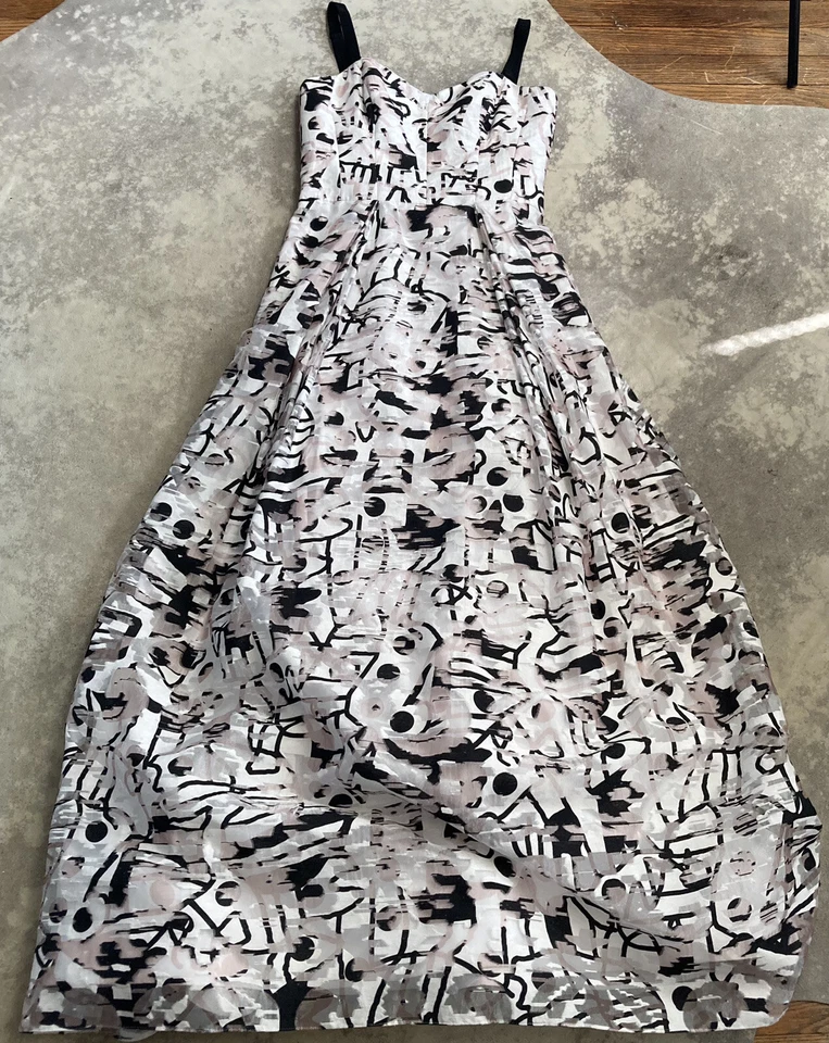 Milly Dress Womens Size 8 Abstract Long Maxi Multicolor Strappy Wedding Evening - Image 1 of 4