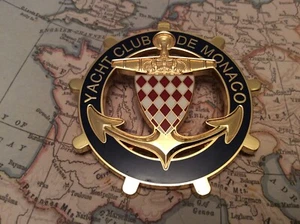Yacht Club Monaco Monte Carlo Emaille Auto Abzeichen Gold 1 - Bild 1 von 3