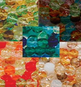 Mix 45 Czech 10mm Faceted Round Fire polished Glass Beads U-pick - Picture 1 of 24
