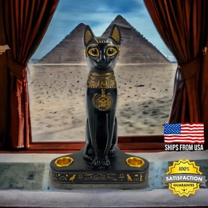 Diosa egipcia del fuego y felinos bastet felino gato diosa soporte para velas - Imagen 1 de 20