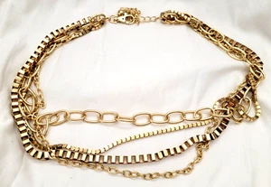Vintage Gold Tone Multi Chains Adjustable Belt 40" Total Length including 7" Ext - Picture 1 of 11