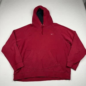 Sudadera con capucha vintage Nike Center Swoosh para hombre L roja años 2000’s Pullover Skater Y2K - Imagen 1 de 9