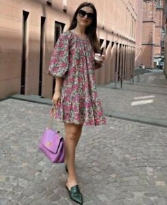 Zara Print Floral Mini Dress Size S