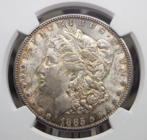 1885 "S" Morgan SILVER Dollar $1 NGC MS61 #023 Unc Uncirculated ECC&C, Inc. - Picture 1 of 5