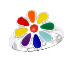 Anillo Flor Niños Plata 925 - Talla 2,5 para Joyería Regalo - Imagen 1 de 5