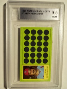KEITH HERNANDEZ 1981 TOPPS SCRATCH-OFFS CARD #67 - GRADED ACA 9.5 NGM - Picture 1 of 3