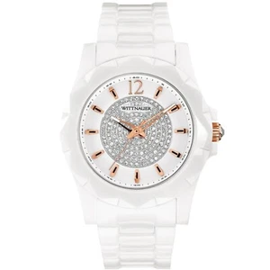 Wittnauer WN4014 White Ceramic Crystal Pave Dial Women's Quartz Watch - Picture 1 of 3