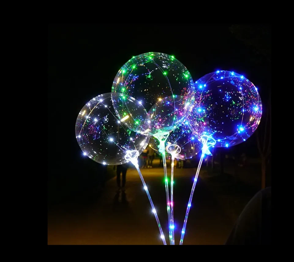 Bobo LED Iluminado Transparente Globo Boda Cumpleaños Fiesta Foto 1 de 4