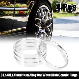 4pcs 64.1 to 60.1 mm Aluminium Alloy Car Hub Centric Rings Wheel Bore Spacer - Picture 1 of 8