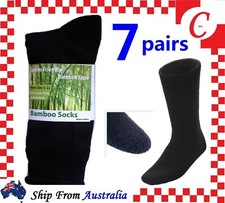 6prs Men Mens Bamboo Fibre Cushion Boot Thick Work Walking Socks Heavy Duty Navy