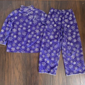 American Girl Pajamas Purple Satin w Glitter Snowflakes Girl's Jammies Sz S - Picture 1 of 15