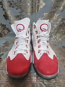 Reebok Q96 Men's Cross Examine Allen Iverson Basketball Shoes Red/White Size 11 - Picture 1 of 7