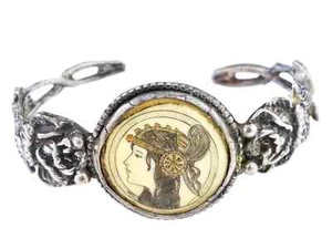 JUGENDSTIL MANSCHETTENARMBAND STERLINGSILBER EMAILLE - Bild 1 von 5