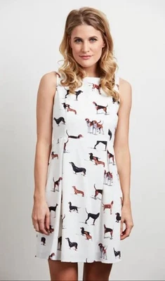 SM Wardrobe New White Size XL Dachshund Sausage Dog Beagle Brakeburn Dress - Image 1 of 4