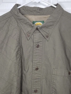 Camisa Cabelas De Colección Para Hombres 3XL Verde Abotonada Tiro Caza Algodón Ventilada S/S Foto 1 de 4