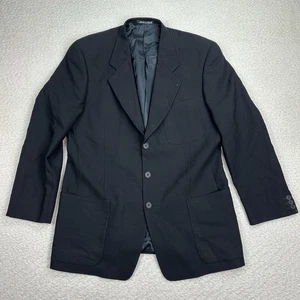 Blazer Giorgio Armani Mani Vintage Lana Virgen Talla 42 Bolsillos Negros Reg - Imagen 1 de 13