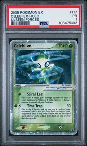 PSA 1 Celebi EX Unseen Forces Ultra Rare #117 2005 Holo Pokemon PR - Picture 1 of 2