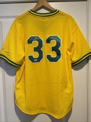 Authentic Mitchell & Ness 1990 Athletics JOSE CANSECO BP Autographed Jersey XL - Image 1 of 4