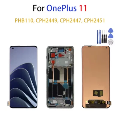 OEM LTPO3 Fluid AMOLED Display LCD Screen Touch Digitizer Frame For OnePlus 11 - Image 1 of 4