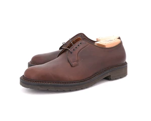 NEW | $670 ALDEN 9.5 EEE PLAIN TOE BLUCHER BROWN CHROMEXCEL SHOE TREES - Picture 1 of 17