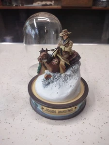 Franklin Mint John Wayne Sculpture Glass Dome Snow Avalanche Horse - Picture 1 of 8