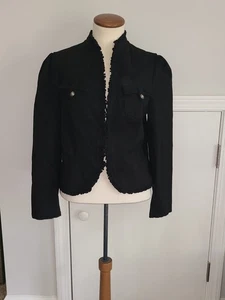 INC International Concepts Black Blazer Jacket Women's Size L Button Pockets - Picture 1 of 16