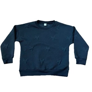Shein Girls Long Sleeve Black Star Sweater - Size 9Y Embroidered Style - Picture 1 of 8