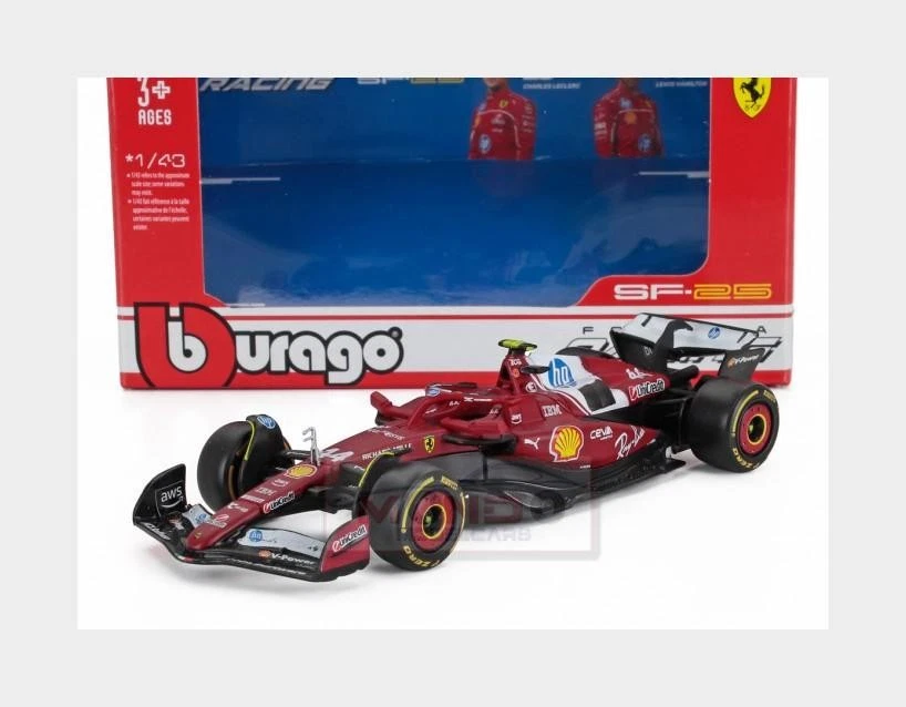 1:43 BURAGO Ferrari F1 Sf-25 #44 Season 2025 Lewis Hamilton Red BU36853-H - Immagine 1 di 2