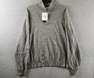 The Men's Store at Bloomingdale's Cashmere 1/2-Zip Sweater XXL Gray Twist Heathe - Picture 1 of 13