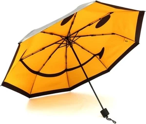 Suck UK | Smiley Gesicht Taschenschirm | Farbe Flip Gelb | Smiley... - Bild 1 von 7