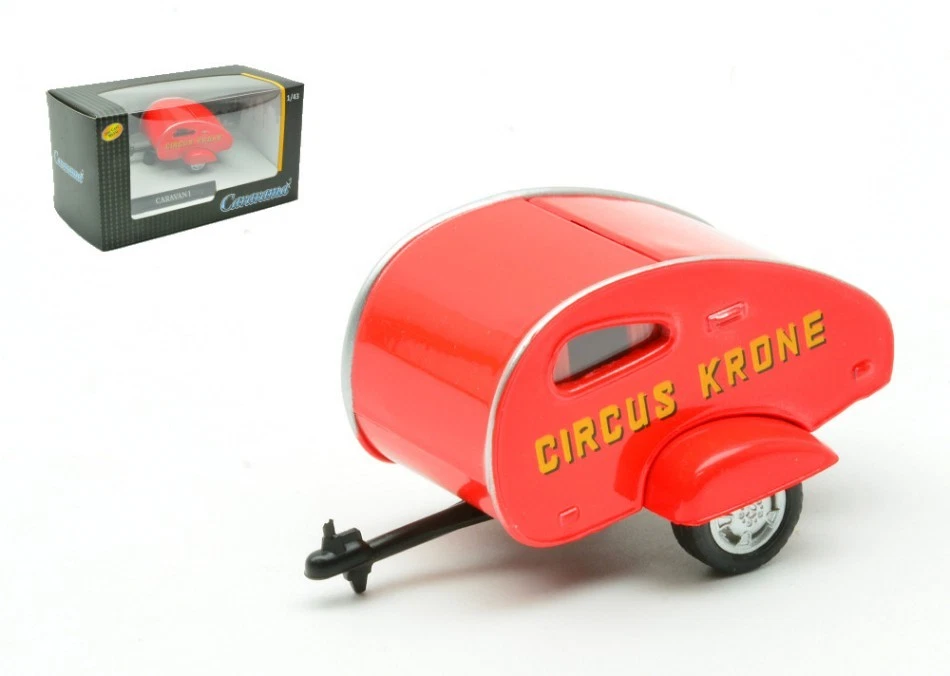 MODELLISMO AUTO STATICO SCALA 1:43 CARRELLO TRAILER CIRCUS KRONE 1950 ROSSO 1:43 - Immagine 1 di 1