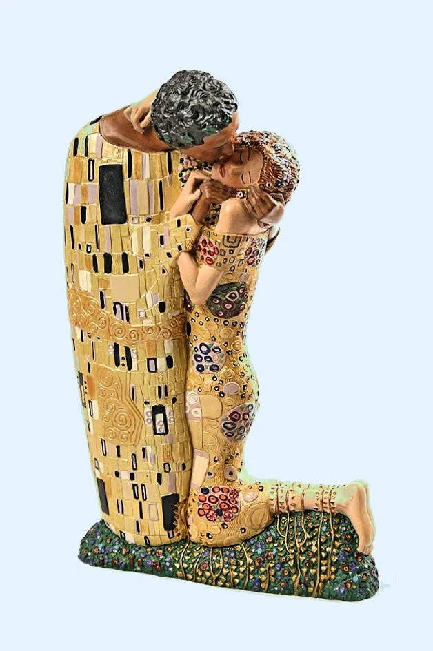 Gustav KLIMT El Beso Abrazando Pareja Grande Escultura de Resina 11-1/2" Foto 1 de 3