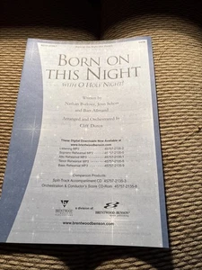 Born on this night w/O holy night Brentwood SATB By BARLOWE, SCHOTT, ALLMA, New - Picture 1 of 5