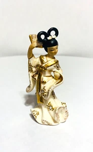 Antique Japanese Dancer Geisha style Golden Kimono with Brilliants 4,5" KW1999 - Picture 1 of 17