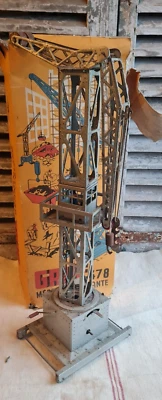 ANCIENNE GRANDE GRUE 478 JOUET EN TOLE JOUSTRA DANS SON CARTON - Photo 1/4