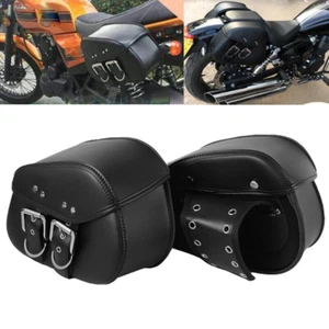 Motorcycle PU Leather Saddle Bags For Honda Shadow Rebel 250 500 750 1100 VTX VT - Picture 1 of 12