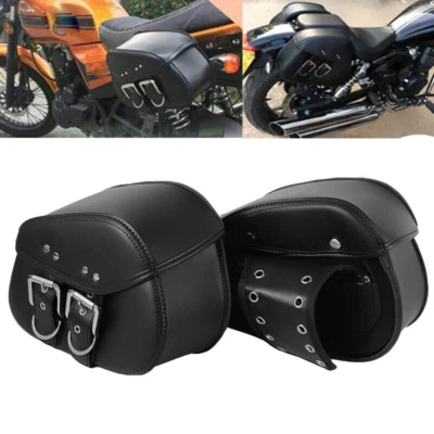 Motorcycle PU Leather Saddle Bags For Honda Shadow Rebel 250 500 750 1100 VTX VT - Image 1 of 4