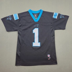 NFL Official Carolina Panthers Cam Newton #1 Jersey Youth M Black Football USA - Picture 1 of 7