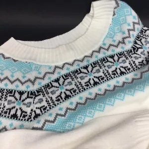 Ocean Pacific OP Winter Ski Pullover Junior Med Aqua Schwarz Weiß Acryl Vintage - Bild 1 von 12