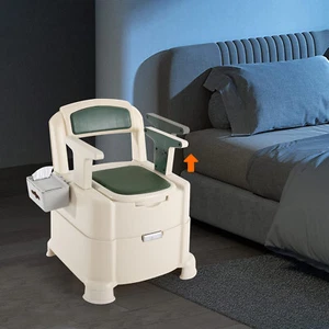 Sedia WC Portatile Sedia Cassettiera per Uso Domestico con Sensore Luce Notturna - Foto 1 di 21