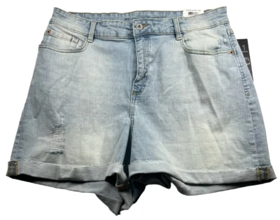 Pantalones Cortos International Concepts Mujer Talla 16 Azul Lavado Claro Denim Elastizados Nuevos Foto 1 de 4