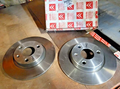 Citroen AX (04/91- ) Front Brake Discs Pair 95661811 NEW GENUINE - Image 1 of 2