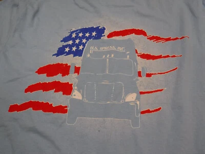 GA9 Nueva Camiseta U.S. Xpress USX Trucking Teniente Azul LS Bolsillo Detalle Bandera Adulto M Foto 1 de 4