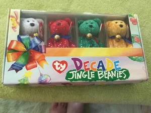 TY DECADE JINGLE BEANIES Christmas Set of 4 - Picture 1 of 2