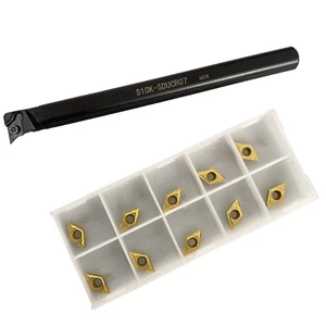 Supporto barra alesatrice interna tornio S10K SDUCR07 +10* DCMT070204 inserti tornitura - Foto 1 di 7