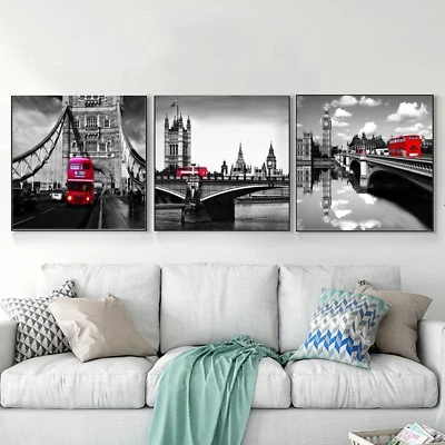 London Black And White Art Photo Print Canvas Poster Vintage Decor No Frame A294 - Image 1 of 4