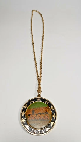 Vintage Rare Plastic Necklace with A.E.K Athens Football Soccer Team 1972-73 Cover