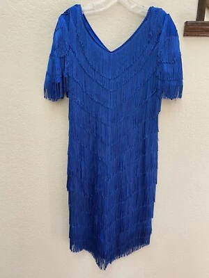 VTG 1980’s Woman’s Layered Fringe Flapper Party Dress  M - Image 1 of 4