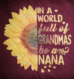 In A World Full of Grandmas be a NANA - Sunflower Long Sleeve Sweatshirt Maroon S - Bild 1 von 7