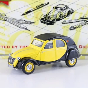 1957 Citroen 2cv Black & Yellow Dinky Matchbox 1:43 Model Car Dym36840 - Picture 1 of 5